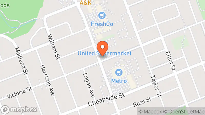 Map showing location of Goodwill Bookstore