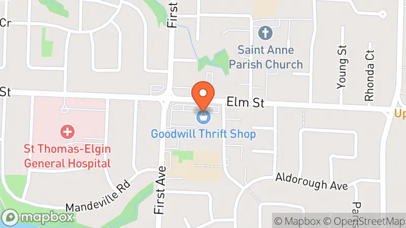 Map showing location of Goodwill Community Store