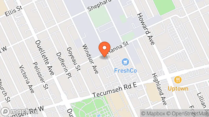 Map showing location of Goodwill Donation Centre