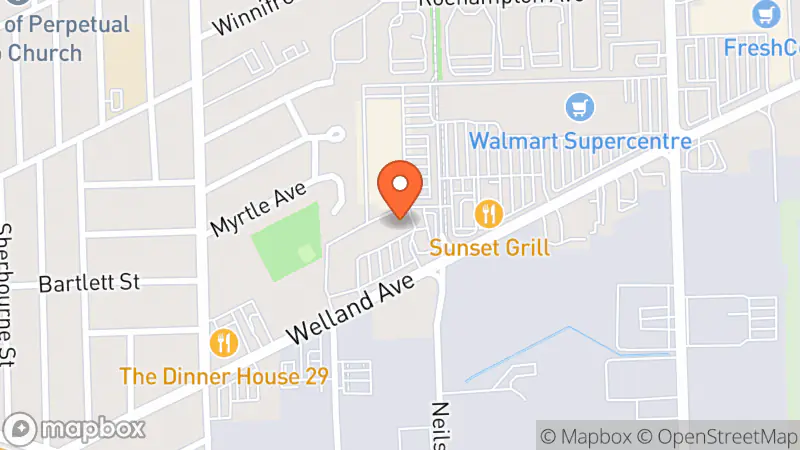 Map showing location of Goodwill Niagara