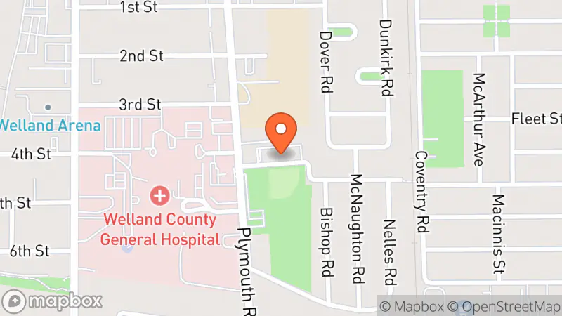 Map showing location of Goodwill Niagara