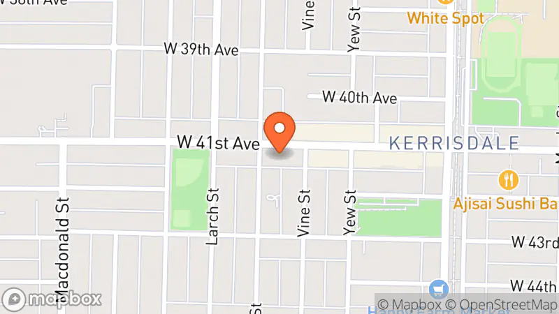Map showing location of Green Thrift Stores