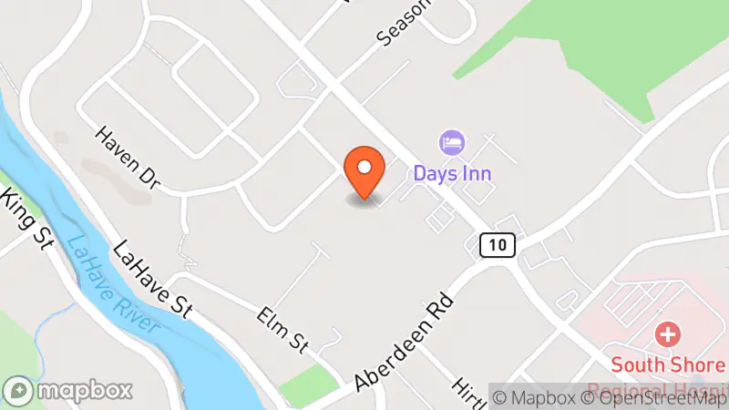 Map showing location of Guy's Frenchys