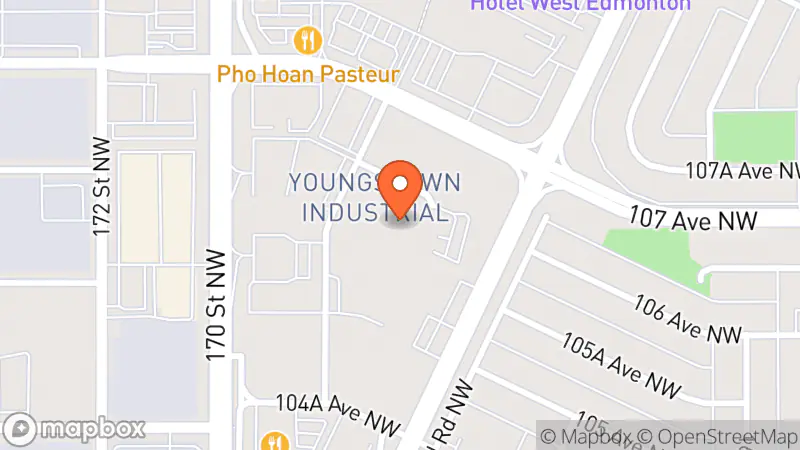 Map showing location of Habitat for Humanity Edmonton - ReStore West