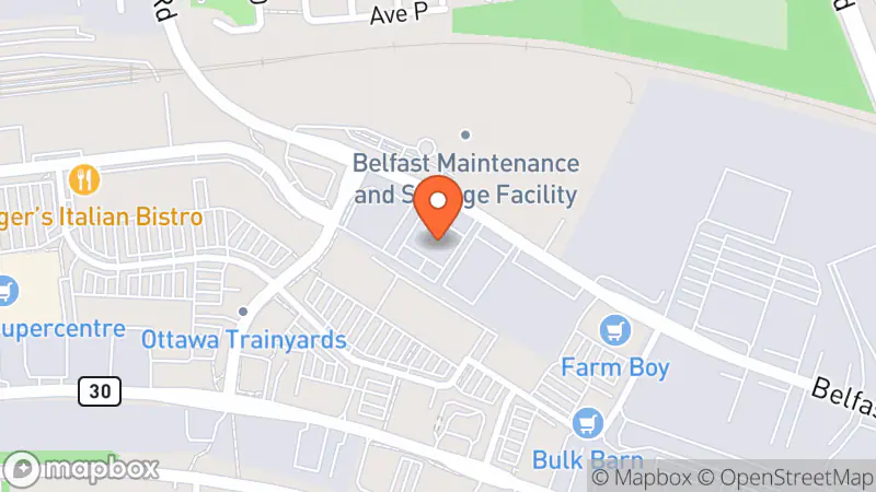 Map showing location of Habitat for Humanity Greater Ottawa ReStore