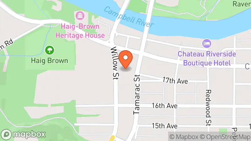 Map showing location of Habitat for Humanity ReStore Campbell River