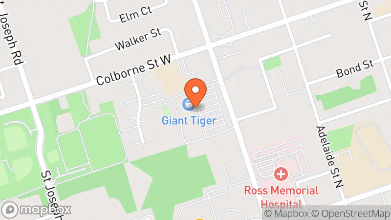 Map showing location of Habitat ReStore Lindsay