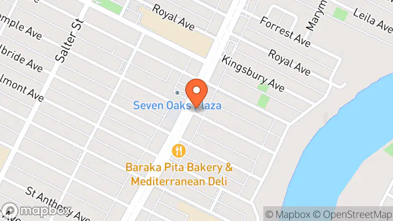 Map showing location of Helping Hand Thrift Store