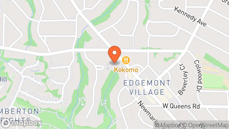 Map showing location of Highlands Thrift Store