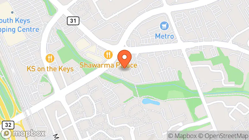 Map showing location of Hock Exchange Ottawa Cash For Gold Buy Back
