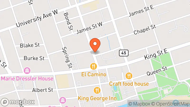 Map showing location of Horizons Thrift Shop