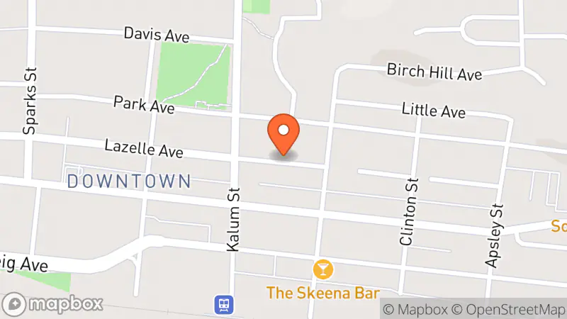 Map showing location of Hospital Auxilary Thrift Shop