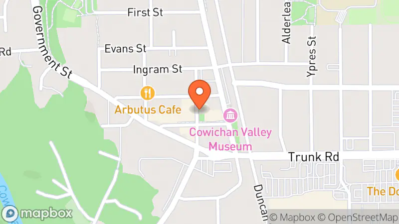 Map showing location of Hospital Auxiliary Thrift Store (H.A.T.S)