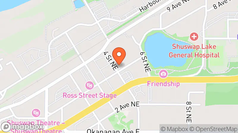 Map showing location of Hudson Thrift Shoppe