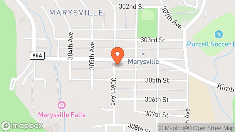 Map showing location of Kimberley Health-Care Auxiliary Thrift Stores