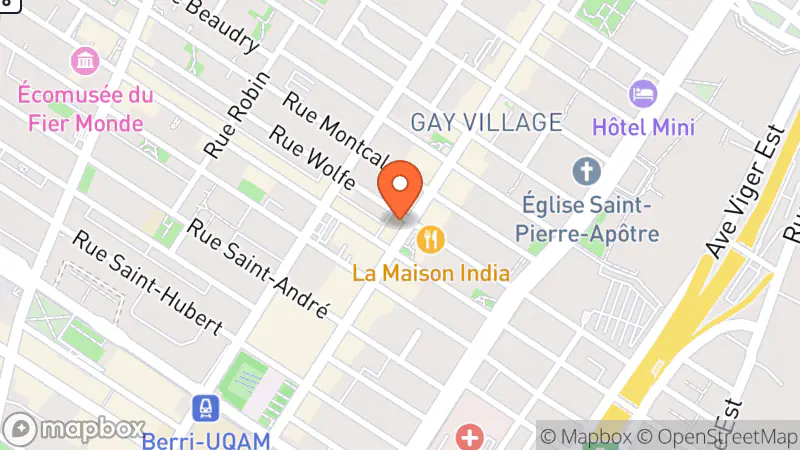 Map showing location of Kody Montréal Magasin