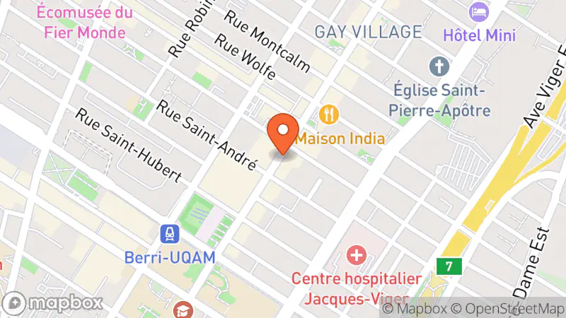 Map showing location of Kody Montreal Boutique
