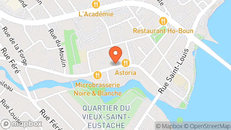 Map showing location of La Boutik par le Centre Marie Eve
