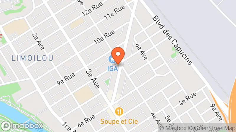 Map showing location of La Friperie du Pavois