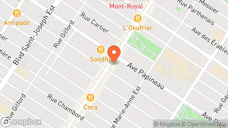 Map showing location of Lazy (Plateau Mont-Royal)