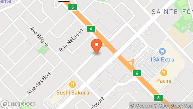 Map showing location of Le Centre de dons communautaire du Village des Valeurs