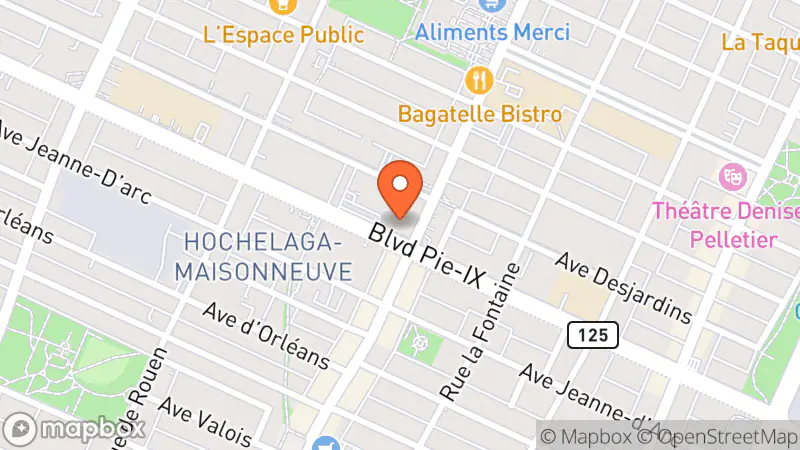 Map showing location of Le Centre de dons communautaire du Village des Valeurs