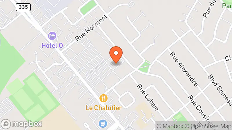 Map showing location of Le Centre de dons communautaire du Village des Valeurs