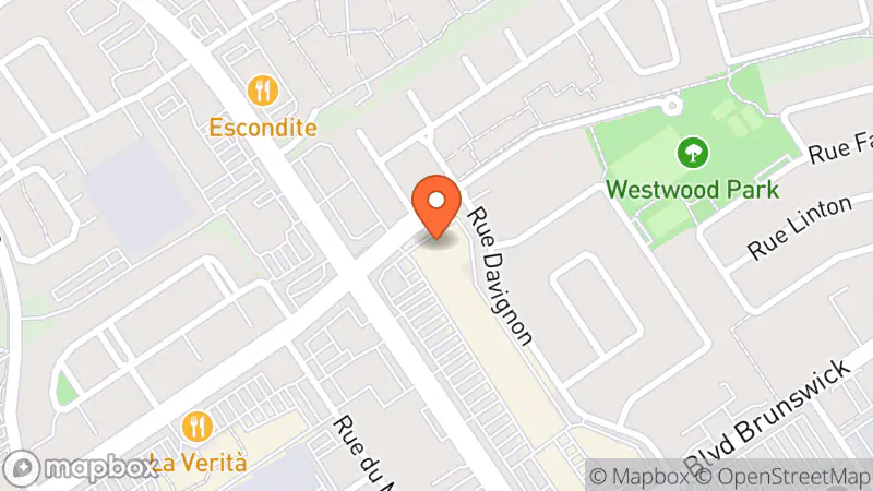 Map showing location of Le Centre de dons communautaire du Village des Valeurs