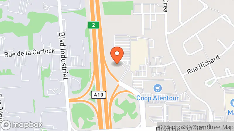 Map showing location of Le Centre de dons communautaire du Village des Valeurs