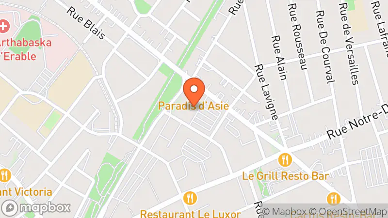 Map showing location of Le Comptoir Familial Le Support recyclage