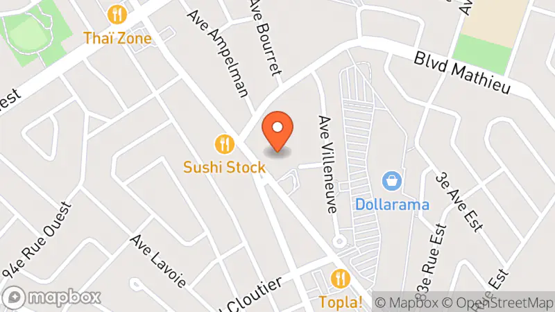 Map showing location of Les P'tits Fringueurs