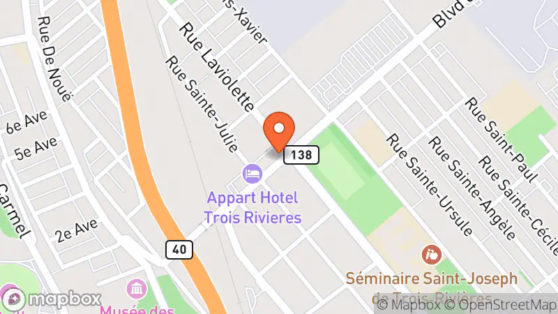 Map showing location of Librairie L'Exèdre Inc