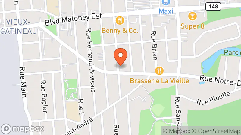 Map showing location of Librairie Louis-Fréchette & Bouquinerie à Dédé