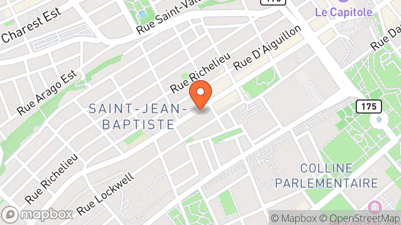 Map showing location of Librairie Saint-Jean-Baptiste