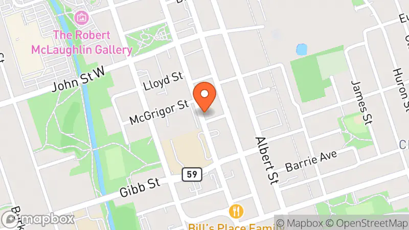 Map showing location of Lisa’s Upscale Garage Sale