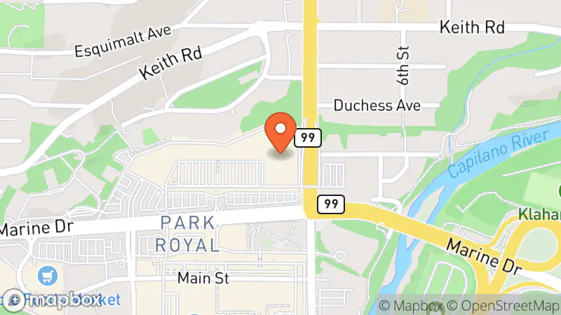 Map showing location of LXRandCo Hudsons Bay Park Royal