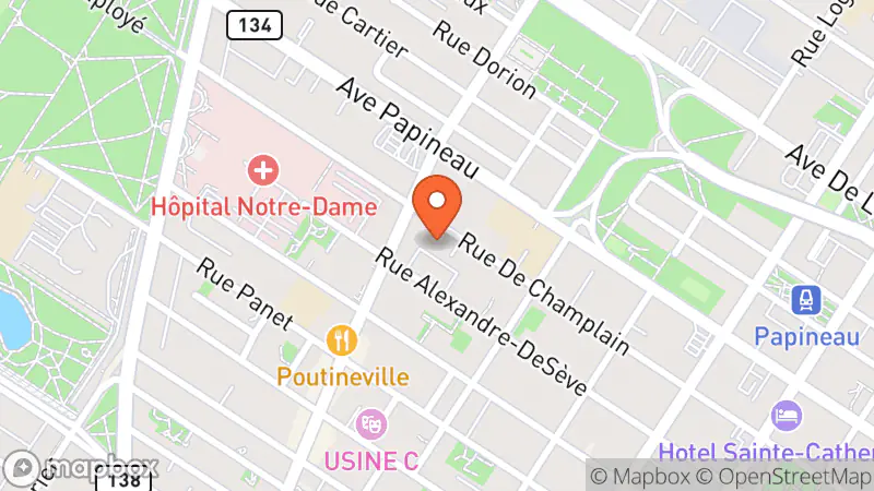 Map showing location of Magasin 1930 Champlain