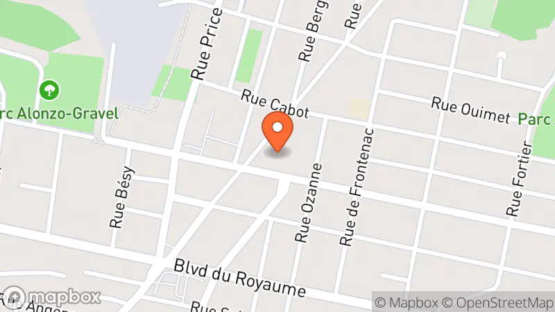 Map showing location of Maison de Quartier de Jonquière