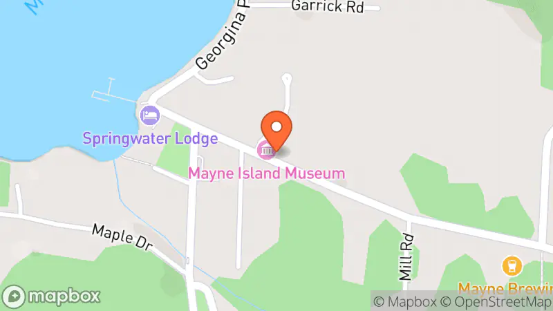 Map showing location of Mayne Island Thrift Store