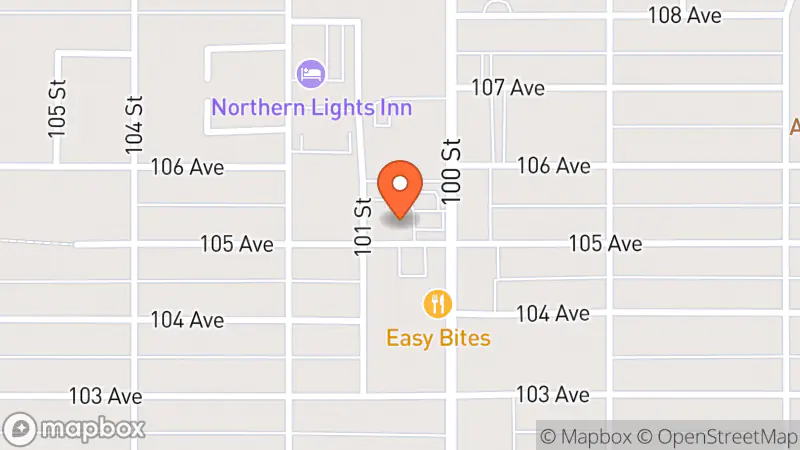 Map showing location of MCC Thrift Shop Fort St John,