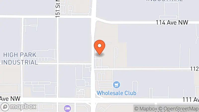 Map showing location of Mission Thrift Store Edmonton 2