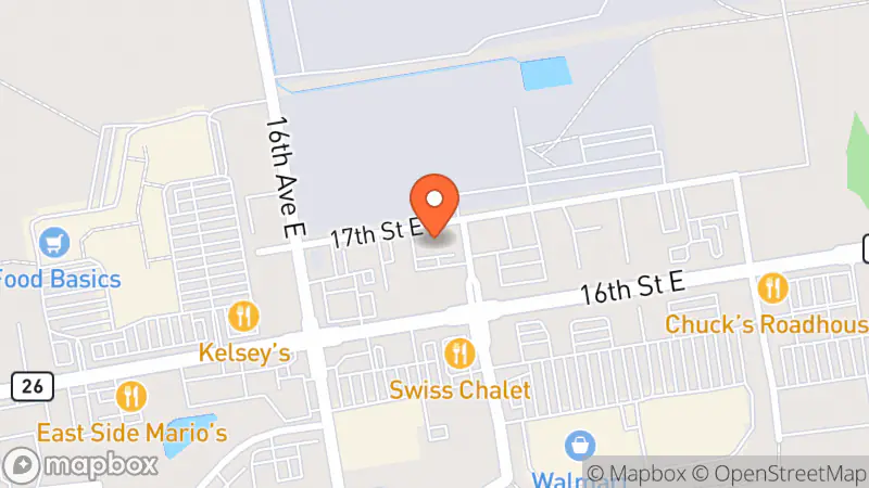Map showing location of Mission Thrift Store • Owen Sound