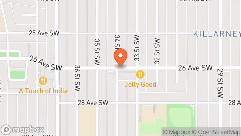 Map showing location of Mission Thrift Store
