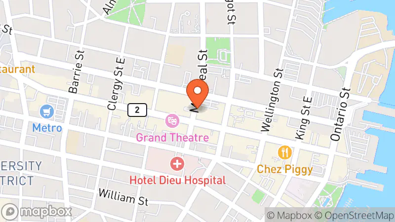 Map showing location of Montreal St. Collective: Thrift + Vintage