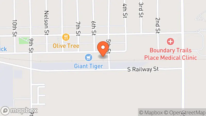 Map showing location of Morden Community Thrift Shop Inc