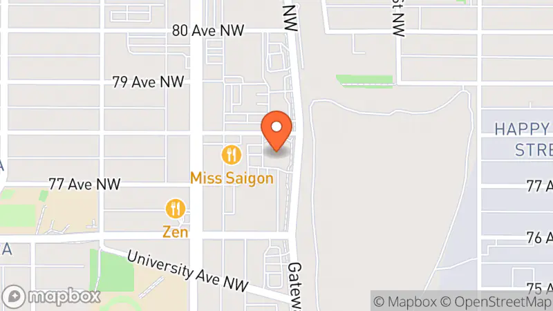 Map showing location of Old Strathcona Antique Mall