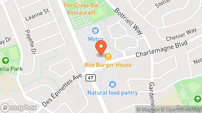 Map showing location of Orleans Book Market