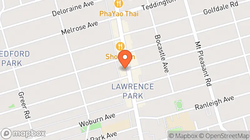 Map showing location of Paradise Comics