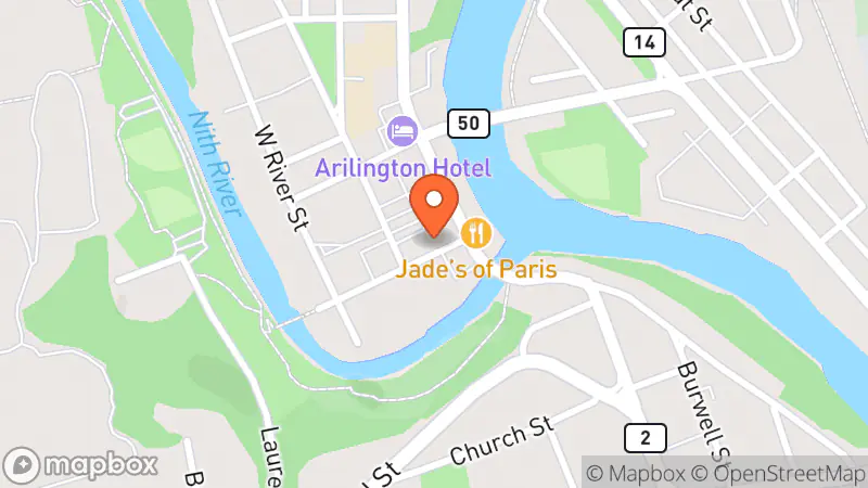 Map showing location of Paris Thrift Shoppe