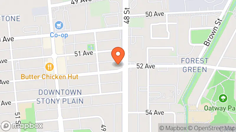 Map showing location of Parkland Ventures Thrift Store